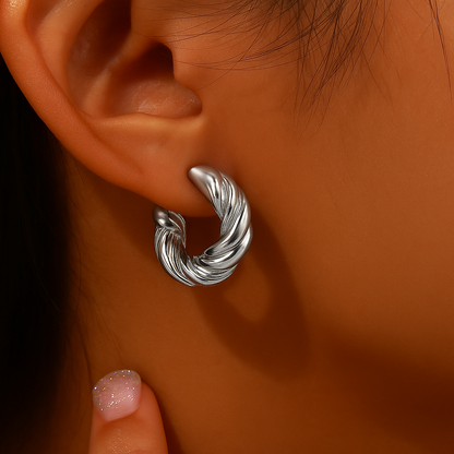 18K Twisted Earrings
