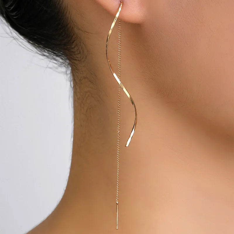 Long Tassel Threader Earrings for Women | DRIP YOUR STYLE
