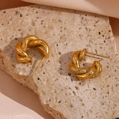 18K Twisted Earrings