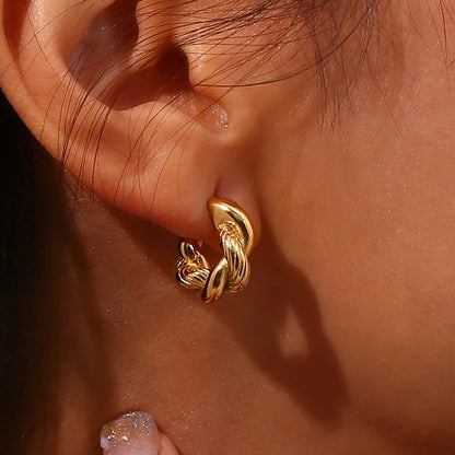 18K Twisted Earrings